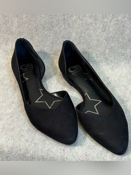Gianni Bini Shoes - Gianni Bini Black Pointed D'Orsay Flats with Silver Stud Heel